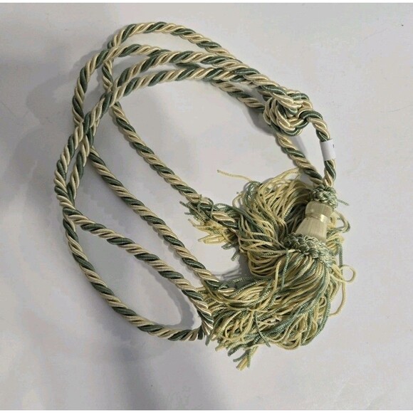Vintage Decorative Tassel with‎ Braided Rope Green & Gold - Picture 1 of 3